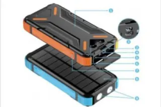 Зовнішній акумулятор із сонячною панеллю та ліхтариком JIAGENG 10000mAh
