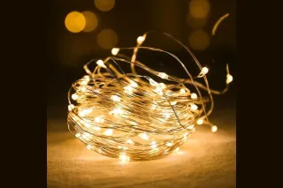 Гірлянда на батарейках (3xAA)+USB 5 метрів 50 LED (теплий білий)