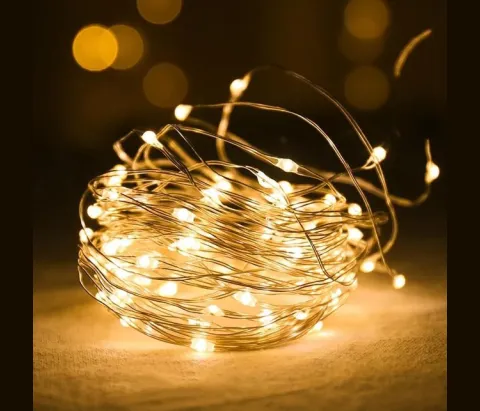 Гірлянда на батарейках (3xAA)+USB 5 метрів 50 LED (теплий білий)
