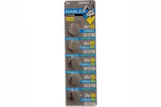 Батарейка літієва RABLEX CR1632 5шт/блістер (Ціна вказана за 5шт)