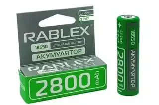 Акумулятор Rablex Li-Ion 18650 (без захисту) 2800mAh