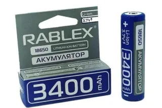 Акумулятор Rablex Li-Ion 18650 (із захистом) 3400mAh