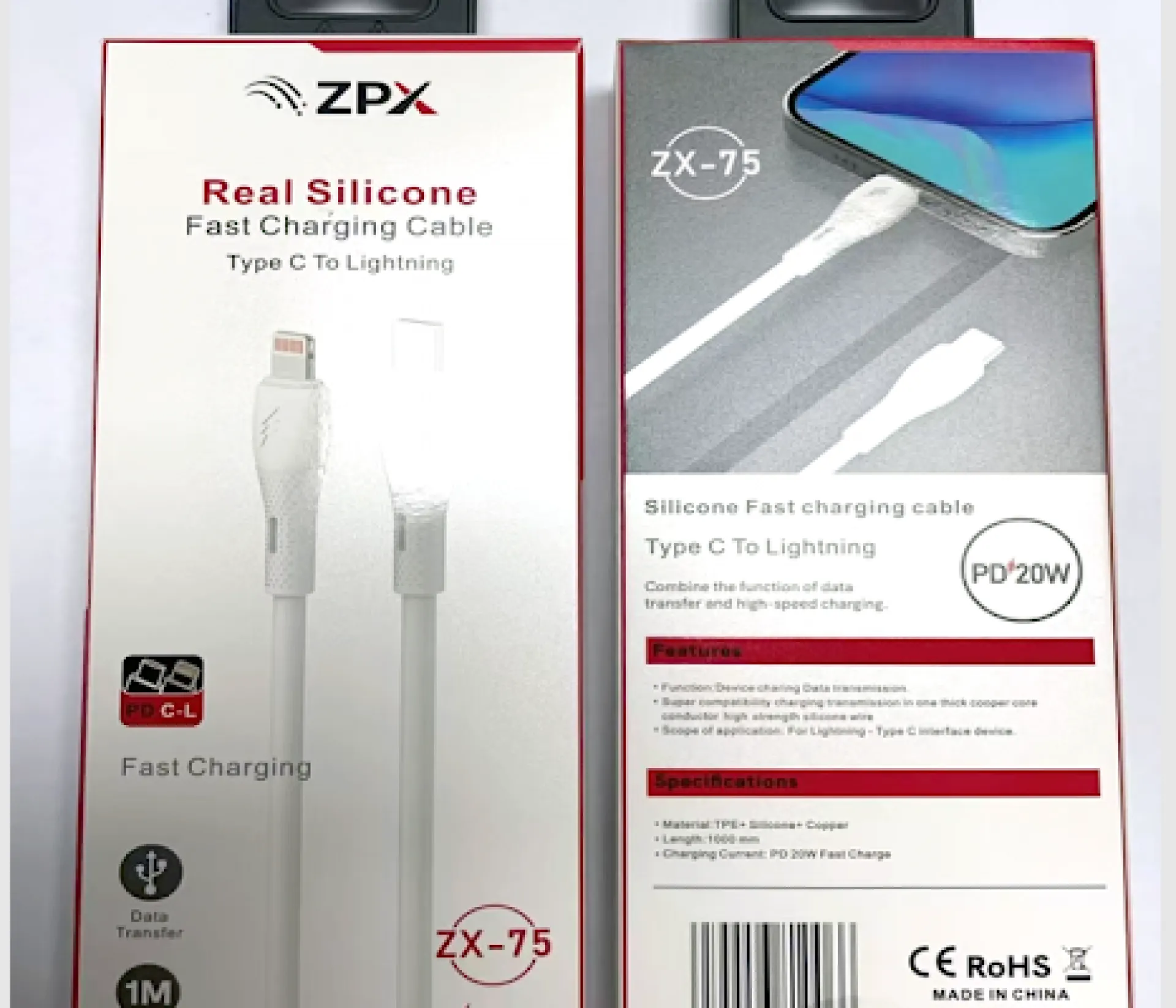Купити Кабель Type-C to Lighting ZX-75 дешево: ціна 201 ₴ від KABAN