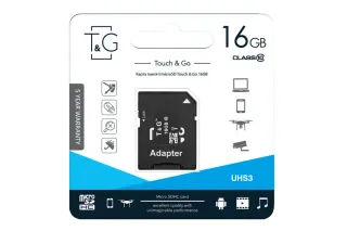 Карта пам'яті micro SDHC (UHS-3) 16GB Сlass 10 (з адаптером)