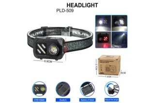 Фонарь налобный 3xAAA WT-509+XPE+9SMD(White+Red)