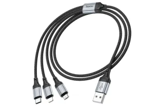 Шнур 3 в 1 Micro+IP+Type-C HOCO X102 (1М)