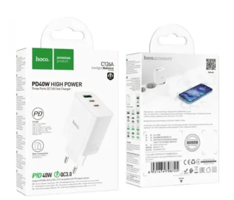 Зарядне мережеве HOCO C126A (40W PD20W QC3.0)