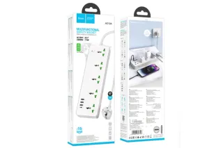 Удлинитель сетевой фильтр 2500W (5РОЗ 3USB 1USB-C) HOCO AC13A