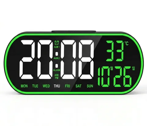 Електронний годинник з пультом GH8021 / WHITE & GREEN