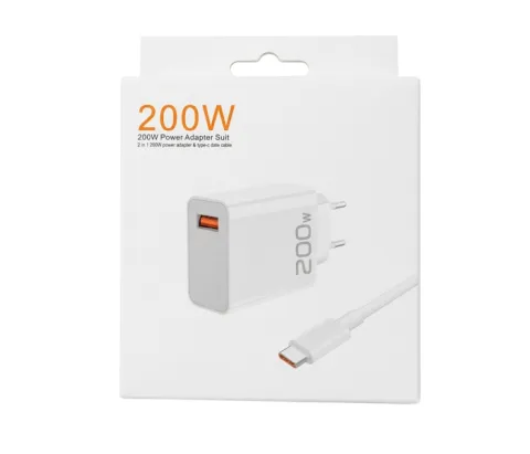 Мережеве зарядне 200W з кабелем Type-C