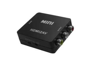 Перехідник HDMI-2AV тюльпани (у коробці) з живленням