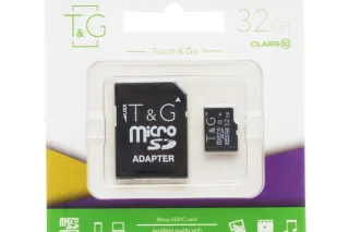 Карта пам'яті microSDHC (UHS-1) 32GB class 10 T&G (з адаптером)
