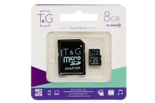 Карта пам'яті microSDHC (UHS-1) 8GB class 10 T&G (з адаптером)