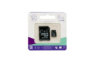Карта пам'яті microSDHC (UHS-1) 8GB class 10 T&G (з адаптером)