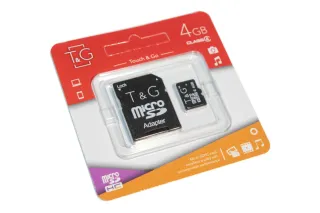 Карта пам'яті microSDHC 4GB class 4 T&G (з адаптером)