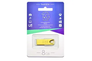 Флешка USB 8GB T&G метал 117 золотой