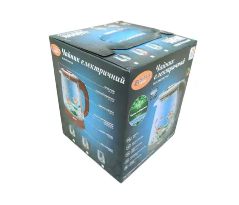 Дисковый электрочайник стекло 1.8 л BT-3111 (синий)