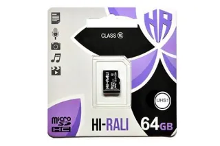 Карта памяти microSDXC (UHS-1) 64GB class 10 Hi-Rali (без адаптера)