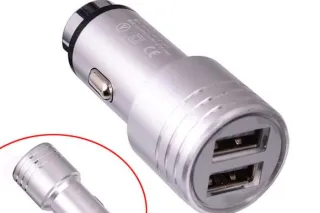 Автомобільне зарядне металеве без упаковки (2USB 1A)