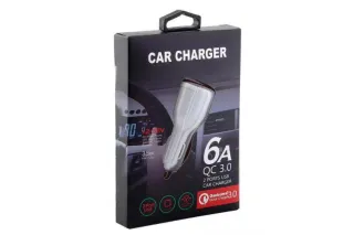 Автомобильное зарядное Quick Charge 6A (2USB QC3.0)
