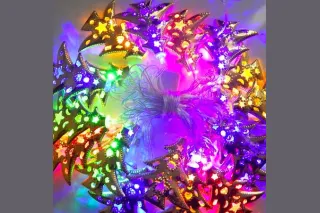 Гірлянда 20 LED Мультиветна Ялинки на прозорому дроті (4 метри) G809