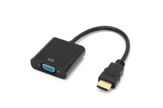 Перехідник HDMI-VGA тато-мама з аудіо-кабелем (у пакеті) без живлення