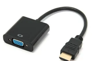 Перехідник HDMI-VGA тато-мама з аудіо-кабелем (у пакеті) без живлення