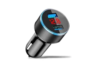 Автомобильное зарядное HZ HC7 с дисплеем (2USB 3.1A)