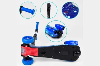 Трехколесный самокат со светом и паром для детей Scooter MAXI