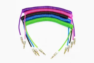 Аудио-кабель AUX 3.5 jack 1.5м (пружина)