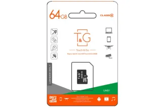 Карта памяти microSDHC (UHS-1) 64GB class 10 T&G (без адаптера)