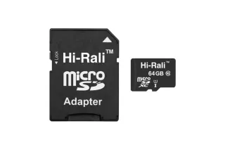 Карта пам'яті microSDHC (UHS-1) 64GB class 10 HI-RALI (з адаптером)
