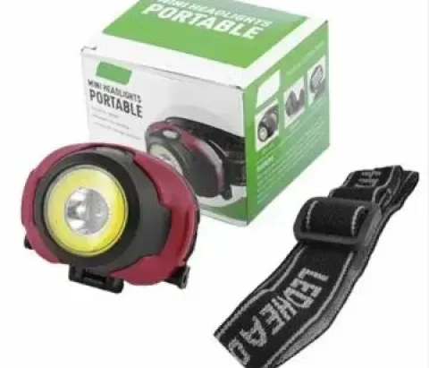 Ліхтар налобний 1802 LED+COB (на батарейках AAA)