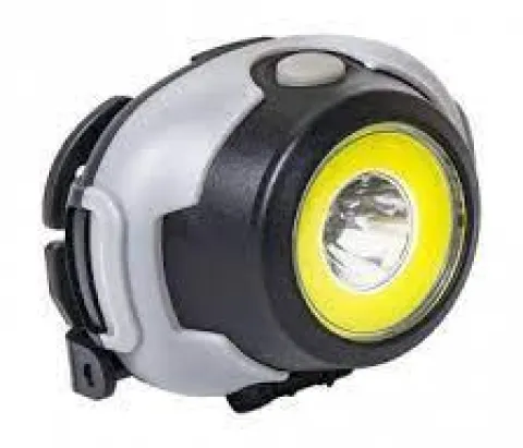 Ліхтар налобний 1802 LED+COB (на батарейках AAA)