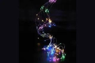Гірлянда 30 LED 3 метри на мідному дроті (крапля роси) Мультикольоровий (на батарейках з USB)