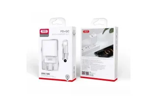 Мережеве зарядне зі шнуром Type-C XO CE02A (PD 20W QC 18W)