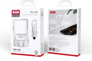 Мережеве зарядне зі шнуром Type-C XO CE02A (PD 20W QC 18W)