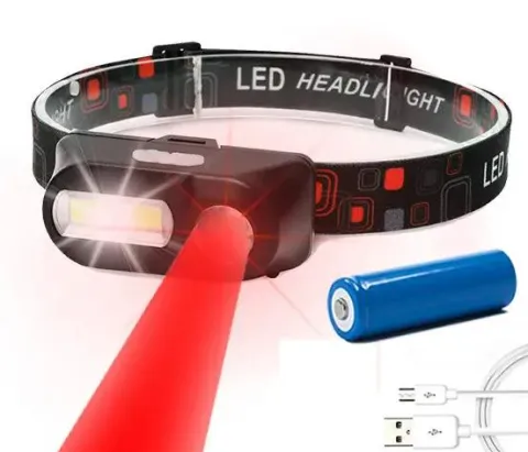 Налобний ліхтар із червоним світлом BL-1804 RED