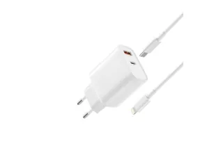Мережевий зарядний кабель Lightning XO L116 (PD30W+QC18W)