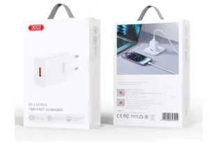 Мережевий зарядний кабель Type-C XO L127 (USB-A QC18W)