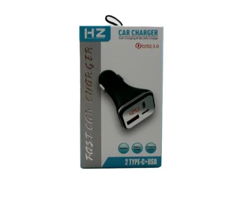 Автомобільне зарядне з кабелем Type-C HZ HC13 (2Type-C 1USB)