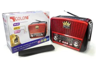 Приймач радіо з флешкою ​​GOLON RX-455S (сонячна панель)