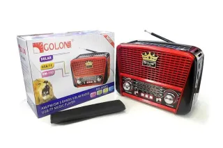 Приймач радіо з флешкою ​​GOLON RX-455S (сонячна панель)