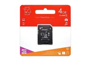 Карта пам'яті microSDHC 4GB class 10 T&G (з адаптером)